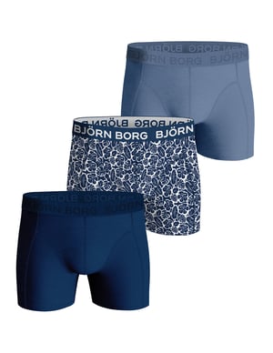 Björn Borg - 3 Paar Herren Cotton Rich Comfort Stretch Fit Boxershorts - Blau Mix