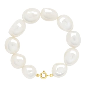 Armband Gold - Reihe echter Süßwasserperlen Barock 11-12 mm