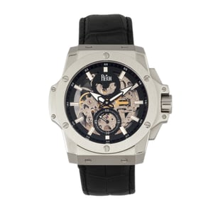 Reign Commodus Automatik-Skelett-Lederarmbanduhr