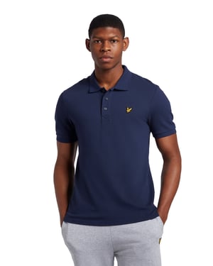 Lyle & Scott Schlichtes Poloshirt in Marineblau