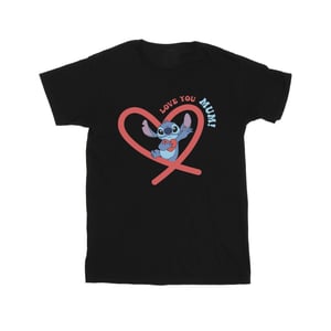 Disney - "Lilo & Stitch Love You Mum" T-Shirt für Jungen (Schwarz)