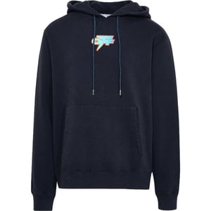Off-White Degrade Thunder Slim Fit Marineblauer Kapuzenpullover