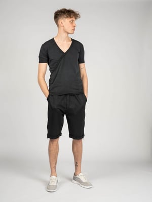 Xagon Man T-Shirt V-Ausschnitt Herren Schwarz