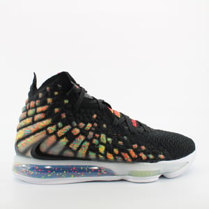 Nike Lebron XVII Schwarzes Textil Unisex Schnürsenkrainer BQ3178 005