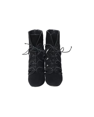 Bottega Veneta Cutout Schnürstiefeletten aus schwarzem Wildleder