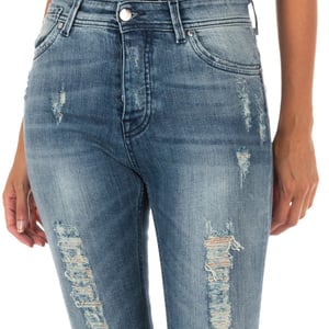 Lange Denim-Hose mit geradem Saum 10DB50280 Frau
