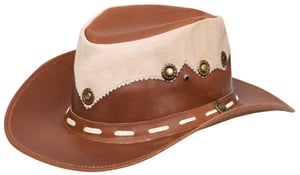 Australischer Cowboy-Outback-Buschhut aus echtem Leder und Wildleder im australischen Western-Stil