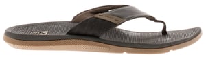 Reef Santa Ana Herren Leder Zehensteg Flip-Flops schwarz