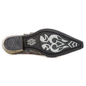 New Rock geprägte Vintage-Schuhe aus schwarzem Leder mit Schnallen – M-7960-S14