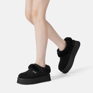 EVER AU Damen Leder Hausschuhe - Topknot