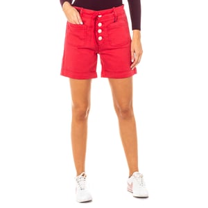 Kurze Hose mit gesäumtem Boden und Gürtelschlaufen LWB001 Damen