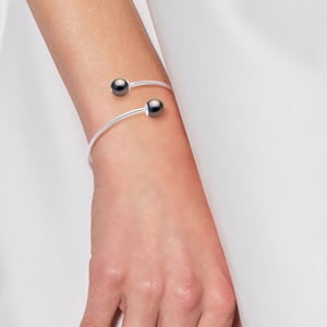 DIADEMA - Armband - Du & Ich - Silber - 2 echte Tahiti-Perlen
