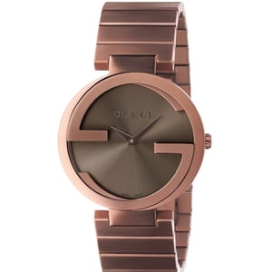 Gucci YA133317 Interlocking Braunes Zifferblatt Unisex-Uhr