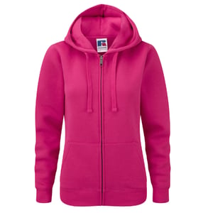 Russell Damen Premium Authentic Zipped Hoodie (3-Lagen-Gewebe) (Fuchsia)