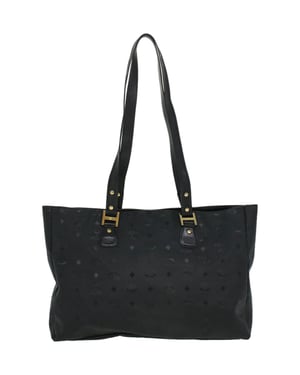 MCM Vicetos Logogram Schultertasche PVC-Leder Schwarz Auth ti758