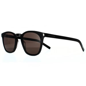 Saint Laurent Quadratische Unisex-Sonnenbrille Schwarz Grau