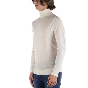 Calvin Klein Superior Rollkragenpullover aus Wolle in Creme
