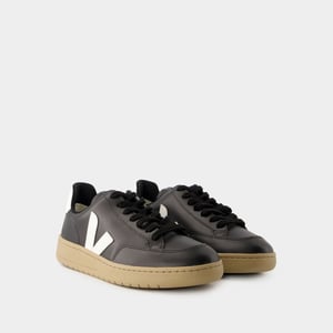 Sneakers V-12 - Veja - Leder - Schwarz/Weiß