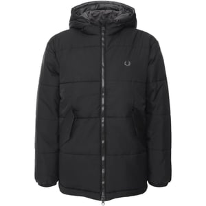 Fred Perry – Isolierte Primaloft-Kapuzenjacke in Schwarz