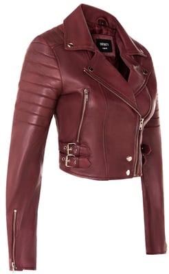 Damen Brando Kurze Lederjacke-Longtown