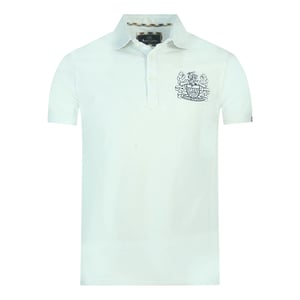 Aquascutum Aldis Crest Brust Logo Weißes Polo-Shirt