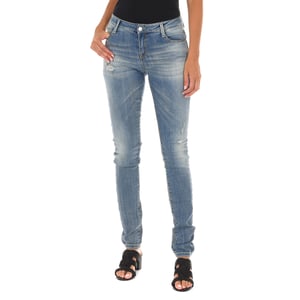 Lange Denim-Hose getragen und zerrissen Wirkung 10DB50305 Frau