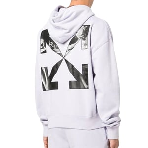 Off-White Caravaggio Arrow Over Dusty Lilac Lila Kapuzenpullover