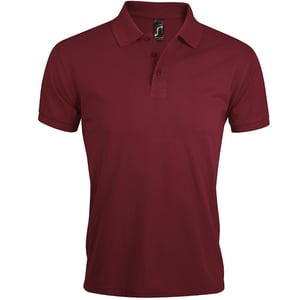 SOLs Mens Prime Pique Plain Kurzarm-Poloshirt (Burgund)