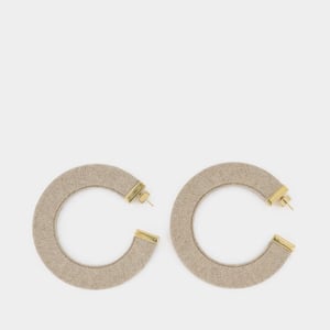La Créole Linu Ohrringe aus Leinen Beige