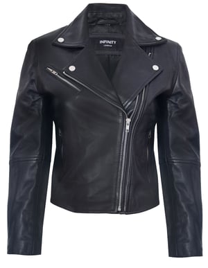 Retro-Bikerjacke aus Leder für Damen – Madeley