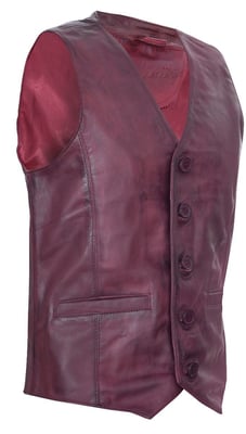 Hellbraune Lederweste, formelle traditionelle Gilet-Weste