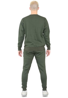 MYT Herren-Trainingsanzug mit Rundhalsausschnitt und Stickerei-Logo in Khaki