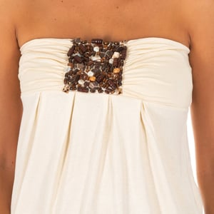 Ärmelloses Damen-T-Shirt mit breitem Stricktop-Effekt 10DMT0084