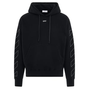 Off-White Off Stitch Diag Design Skate Fit Schwarzer Kapuzenpullover