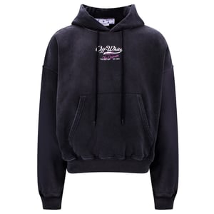 Off-White Wave Off Boxy Schwarzer Kapuzenpullover