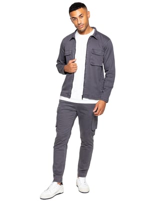 Enzo | Herren Cargo-Trainingsanzug-Set - Grau