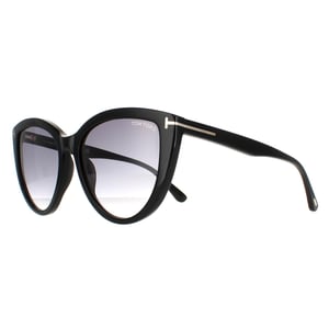 Tom Ford Cat Eye Damen glänzend schwarz Rauch Gradient Isabella FT0915