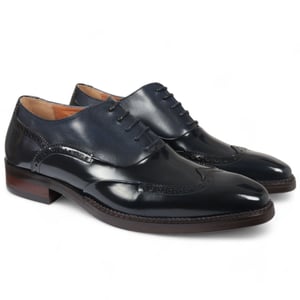 Justin Reess Herren-Brogue-Schuhe aus blauem Lackleder - Harry