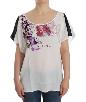 Costume National Bluse mit weißem Motivdruck