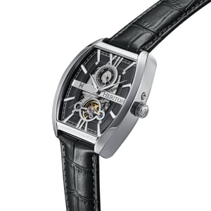 Montre automatique Heritor Masterson semi-squelette avec bracelet en cuir