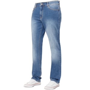 Kruze Herren Straight Leg Stretch Jeans
