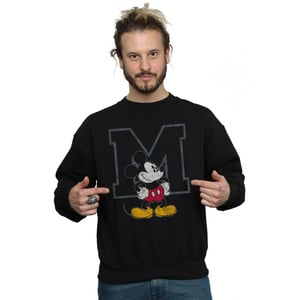 Disney Herren Sweatshirt Classic M Mickey Mouse (Schwarz)