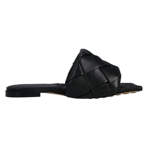 Bottega Veneta Lido Flache Sandale schwarz