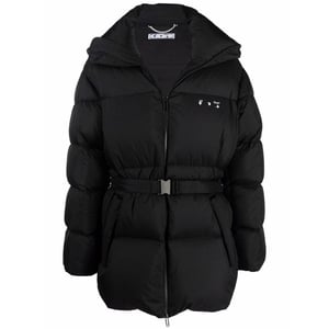 Off-White Tuc Detail Puffer Daunenjacke in Schwarz