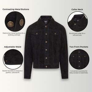 Herren Trucker Jeansjacke aus Ziegenwildleder im Westernstil - Yangon