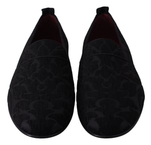 Dolce & Gabbana Schwarze Jacquard Ballerinas Hausschuhe Loafers Schuhe