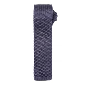 Premier Mens Slim Textured Knit Effect Krawatte (Stahl)