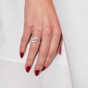 Bague Jonc Ajustable Perle d'Eau Douce Ronde 7-8 mm Rose Joaillerie Argent 925