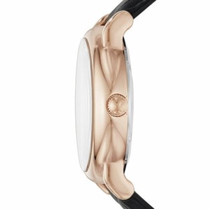 Emporio Armani AR60007 Automatische Herrenuhr aus schwarzem Leder