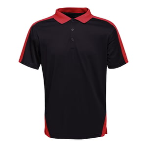 Regatta Coolweave-Piqué-Poloshirt (Schwarz/Rot)